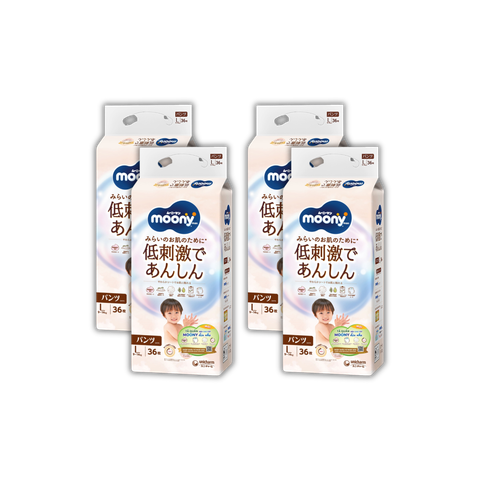 Combo 4 gói Tã Moony Natural Quần L-36 (9 - 14 kg)