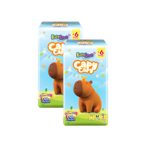 Combo 2 bịch Tã quần BabyLove Capycapy M-60 (6 - 11 kg)