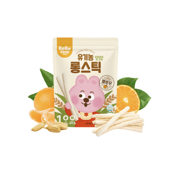 Bánh gạo lứt hữu cơ thanh dài Bebedang vị quýt (từ 6m+)