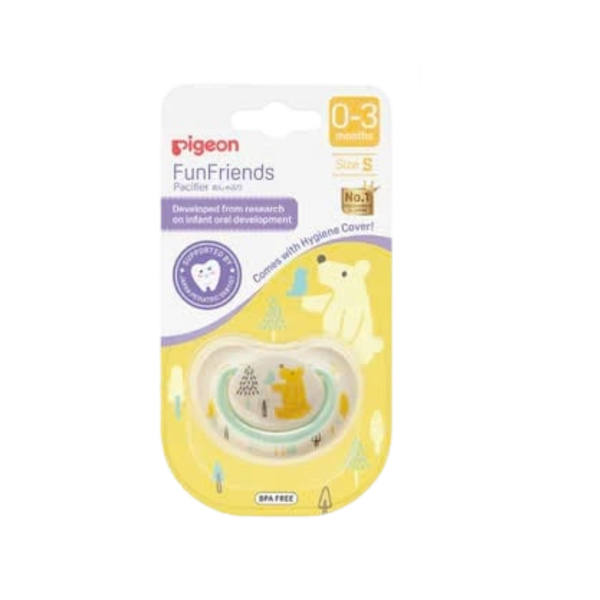 Ty ngậm Pigeon Funfriends gấu vàng 0-3m (size S)