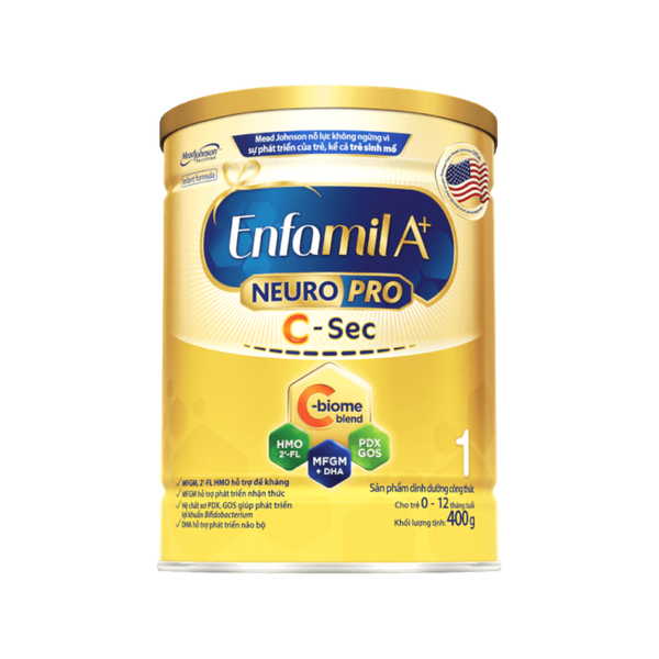 Sữa Enfamil A+ NeuroPro số 1 C-Sec (400g) cho bé từ 0-12 tháng tuổi