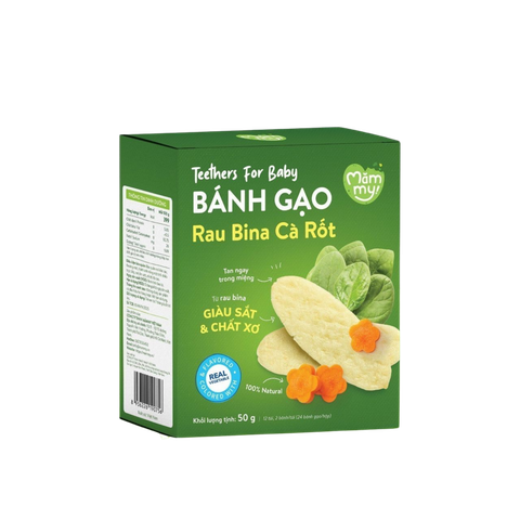 Bánh ăn dặm dẹt Mămmy vị rau bina cà rốt