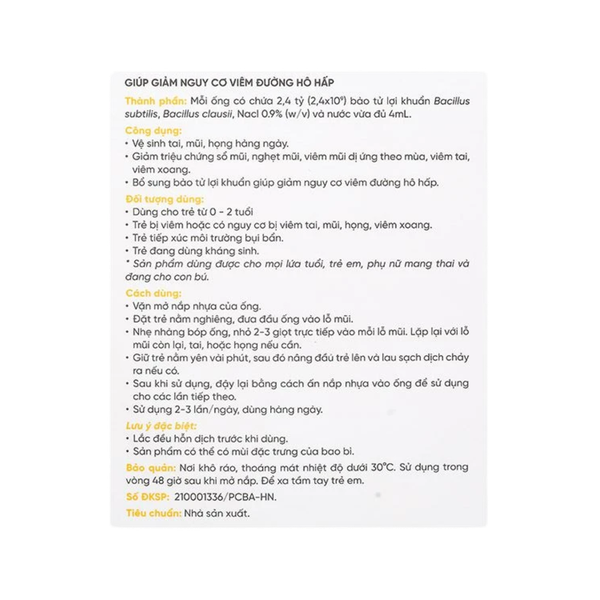 Dung dịch vệ sinh tai mũi họng LiveSpo Navax 4ml giảm nguy cơ viêm đường hô hấp (10 ống)