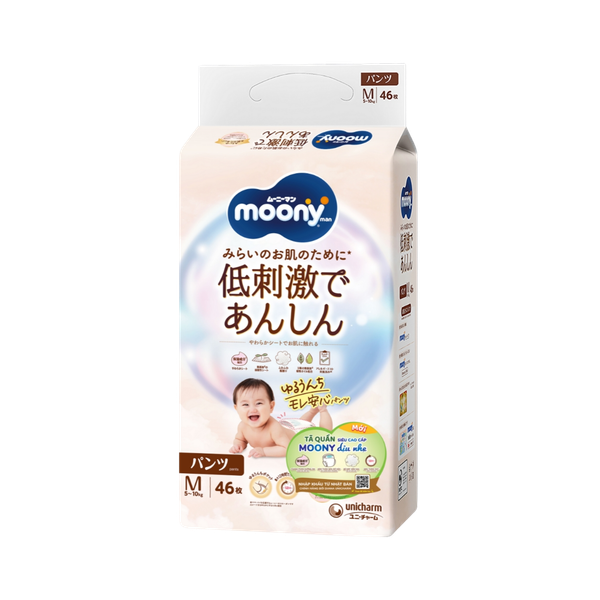 Tã Moony Natural Quần M-46 (5 - 10 kg, mẫu mới)