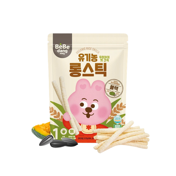 Bánh gạo lứt hữu cơ thanh dài Bebedang vị bí ngô mè đen (từ 6m+)