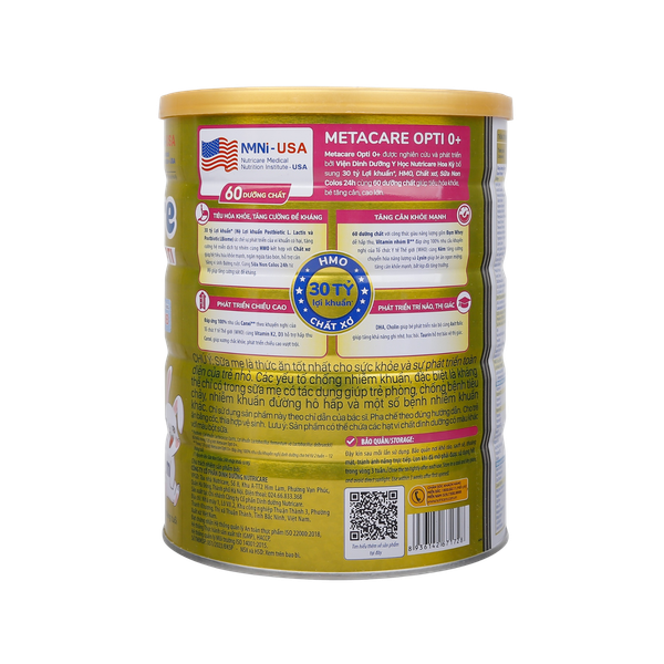 Sữa bột Nutricare Metacare Opti 800g 0+ (phát triển toàn diện, tiêu hóa khỏe)