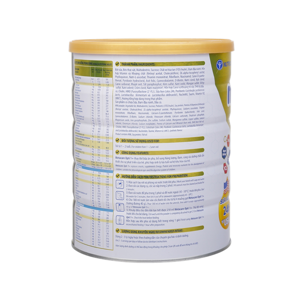 Sữa bột Nutricare Metacare Opti 850g 1+ (phát triển toàn diện, tiêu hóa khỏe)