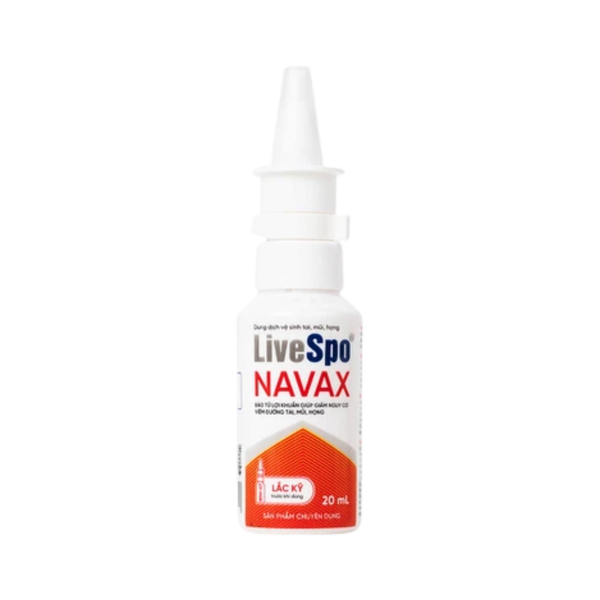 Dung dịch vệ sinh tai mũi họng LiveSpo Navax 5 tỷ bào tử lợi khuẩn (bình nhựa 20ml)
