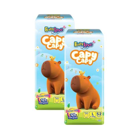 Combo 2 bịch Tã quần BabyLove Capycapy L-52 (9 - 14 kg)