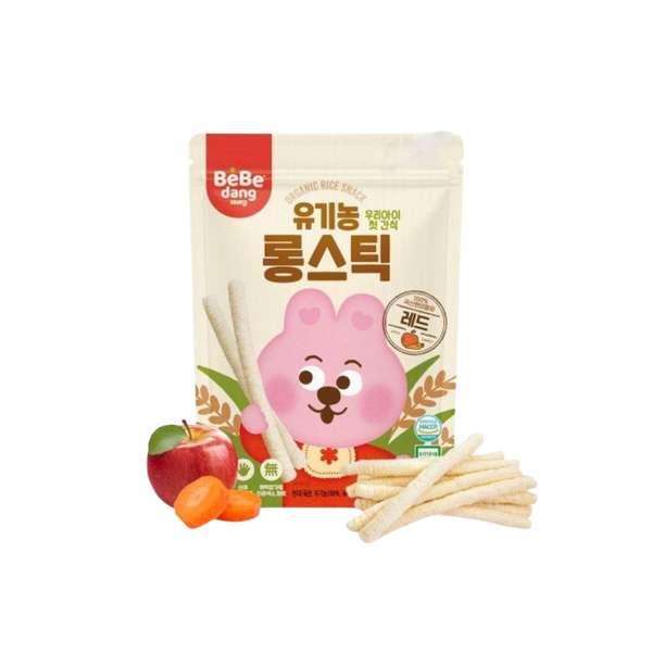 Bánh gạo lứt hữu cơ thanh dài Bebedang vị táo cà rốt (từ 6m+)
