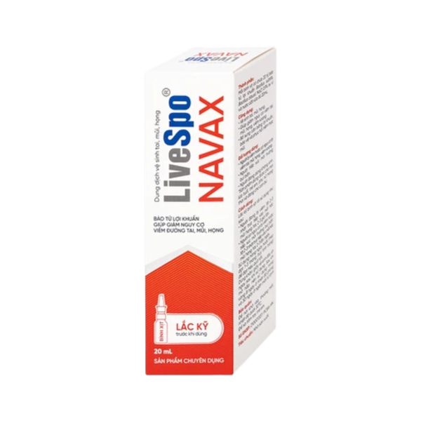 Dung dịch vệ sinh tai mũi họng LiveSpo Navax 5 tỷ bào tử lợi khuẩn (bình nhựa 20ml)