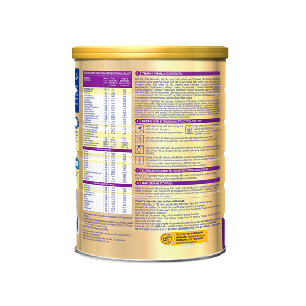 Sữa bột Nutricare Care 100 Pedia 850g 2+ (hỗ trợ tăng cân)