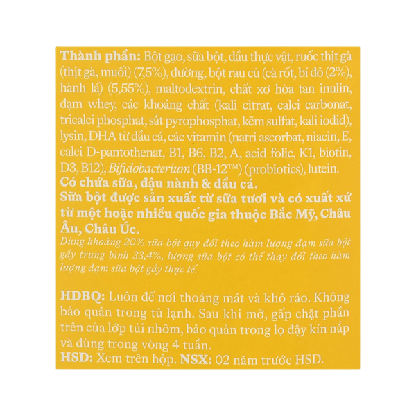 Bột ăn dặm Ridielac Gold gà bí đỏ 200g (7 - 24 tháng)