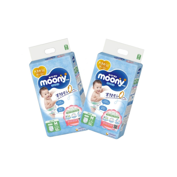 Combo 2 gói Tã Moony Xanh Quần M-52 (6 - 12 kg)