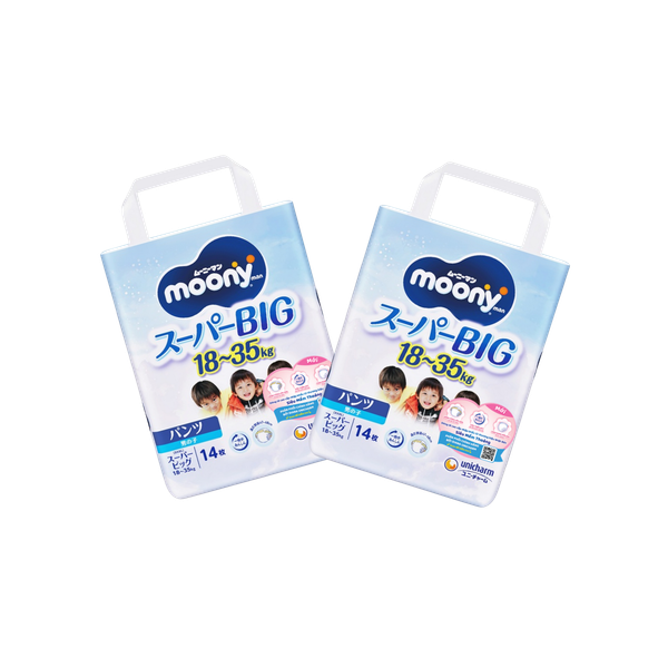 Combo 2 gói Tã Moony Xanh Quần XXXL-14 (18-35 kg)