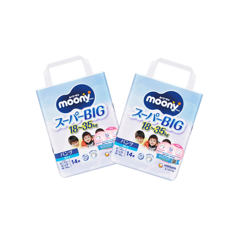 Combo 2 gói Tã Moony Xanh Quần XXXL-14 (18-35 kg)