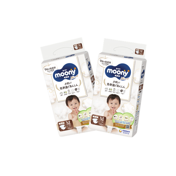 Combo 2 gói Tã Moony Natural Dán M-46 (6 - 11 Kg)