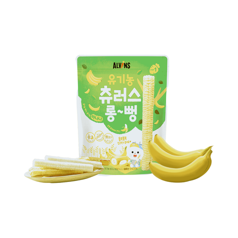 Bánh gạo ăn dặm hữu cơ cho bé dạng thanh vị chuối Alvins 30g (từ 6 tháng)