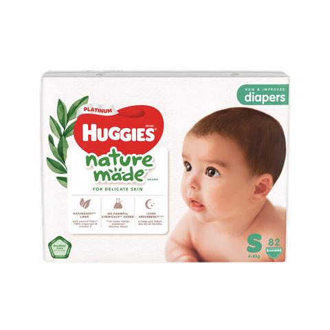 Tã dán siêu cao cấp Huggies Natmade S-82 (4 - 8 Kg)