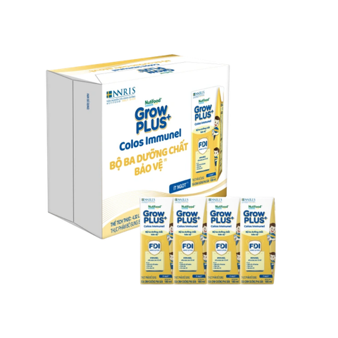 Sữa BPS Nutifood GrowPLUS+ Colos Immunel 180ml vàng (lốc 4 hộp, thùng 6 lốc)