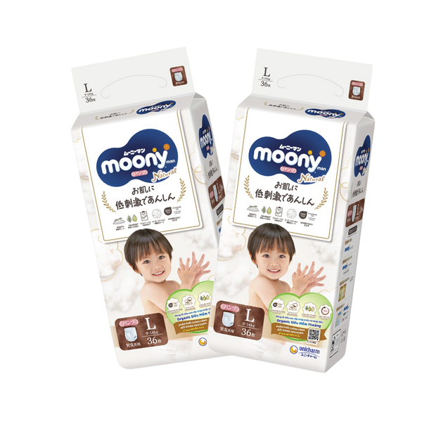 Combo 2 gói Tã Moony Natural Quần L-36 (9 - 14 kg)