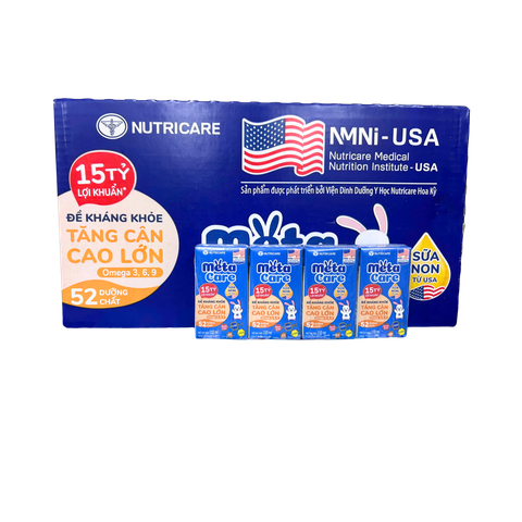 Sữa bột pha sẵn Nutricare Metacare Eco 110ml (lốc 4 hộp) mẫu cải tiến