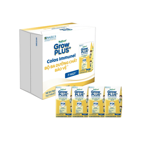 Sữa BPS Nutifood GrowPLUS+ Colos Immunel 110ml vàng (lốc 4 hộp, thùng 6 lốc)