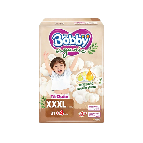 Tã quần Bobby Organic ngày 3XL-31+4 (6 - 11 kg)
