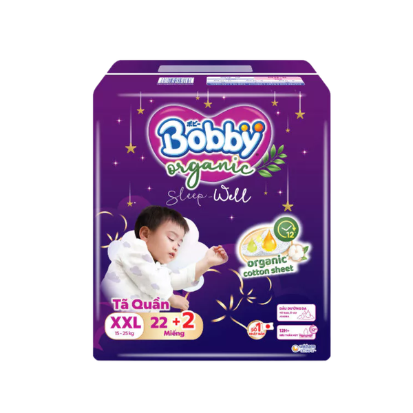 Tã quần Bobby Organic đêm XXL-22+2 (6 - 11 kg)