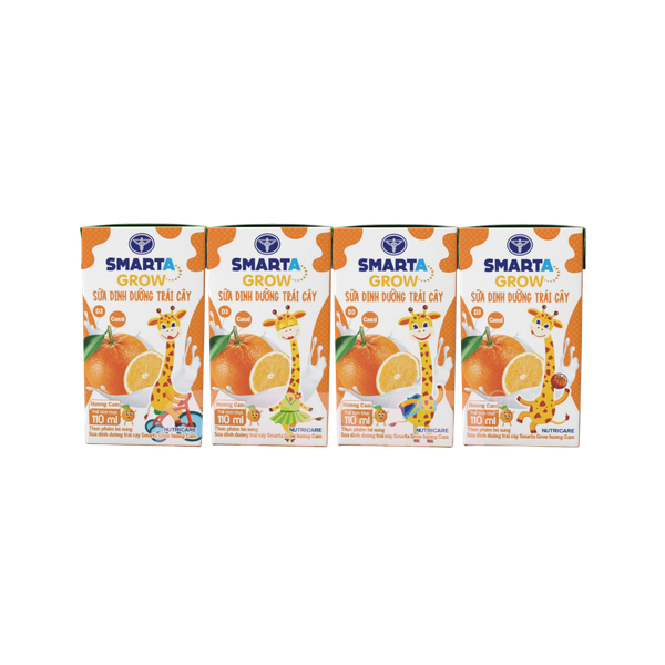 THÙNG Sữa dinh dưỡng trái cây Nutricare Smarta Grow hương cam 110ml (12 lốc)