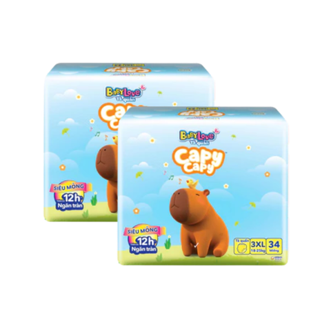 Combo 2 bịch Tã quần BabyLove Capycapy 3XL-34 (18 - 25kg)