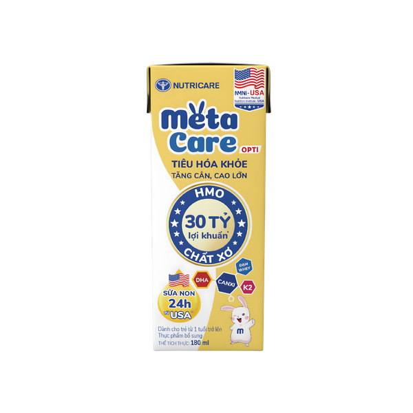 THÙNG Sữa bột pha sẵn Nutricare Metacare Opti 180ml (12 lốc)
