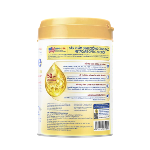 Sữa bột Nutricare Metacare Opti C - Section 2+ 800g (dinh dưỡng dành cho trẻ sinh mổ)