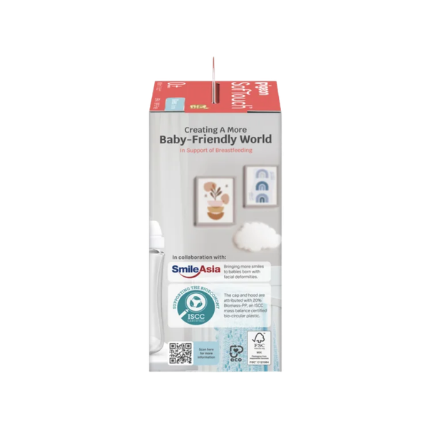 Bình sữa thủy tinh Pigeon Softouch Baby Friendly World 160ml (nội địa Nhật)