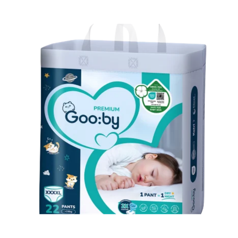 Tã Gooby Premium Đêm Quần 4XL-22 (20-35 kg) không quà giảm 30K