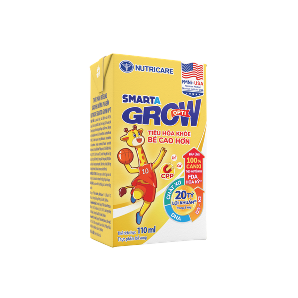 THÙNG 48 hộp Sữa bột pha sẵn Nutricare Smart Grow 110ml (mẫu cải tiến Opti)