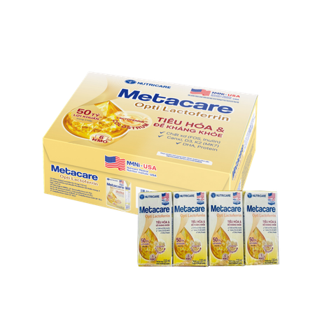 Sữa bột pha sẵn Nutricare Metacare Opti Lactoferrin 110ml (lốc 4 hộp, thùng 6 lốc) C - Section