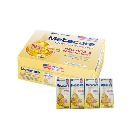 THÙNG 24 hộp Sữa bột pha sẵn Nutricare Metacare Opti Lactoferrin 110ml (lốc 4 hộp) C - Section