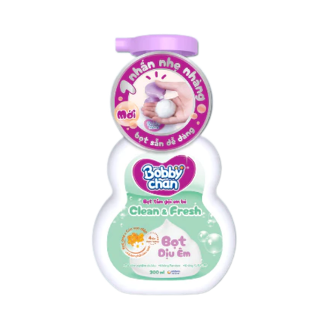 Bọt tắm gội em bé Bobby Chan Clean & Fresh 200ml (xanh lá)