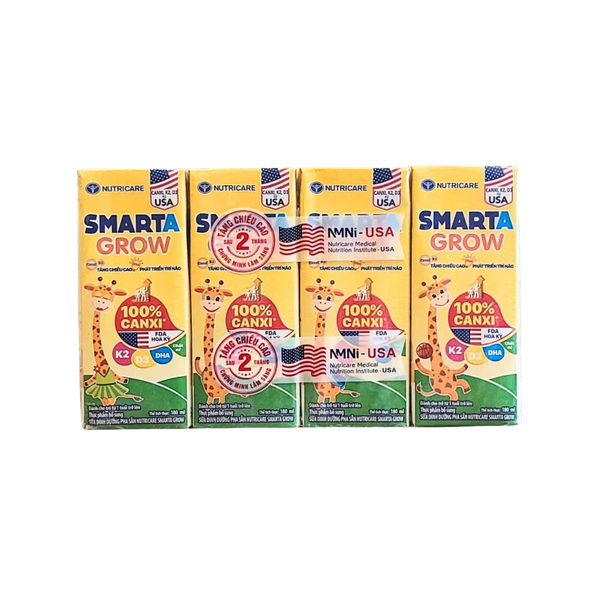 THÙNG Sữa bột pha sẵn Nutricare Smart Grow 180ml (12 lốc)