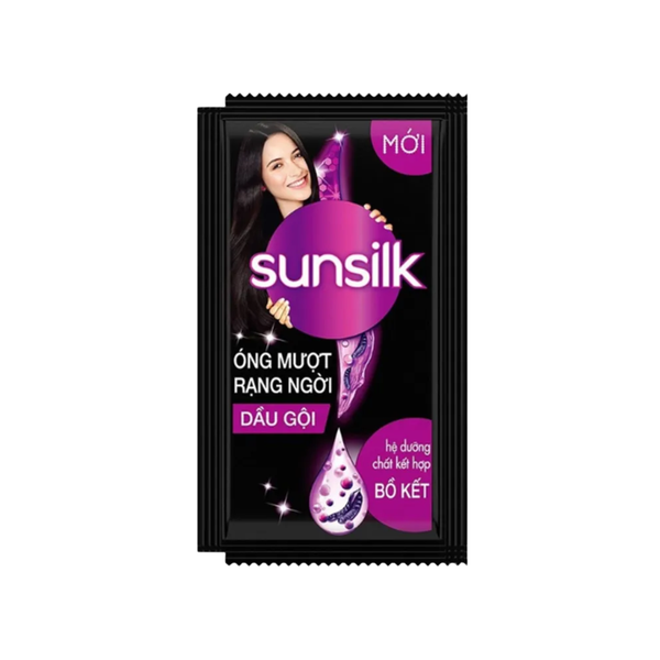 SUNSILK Dầu gội óng mượt rạng ngời đen (dây 10 gói)