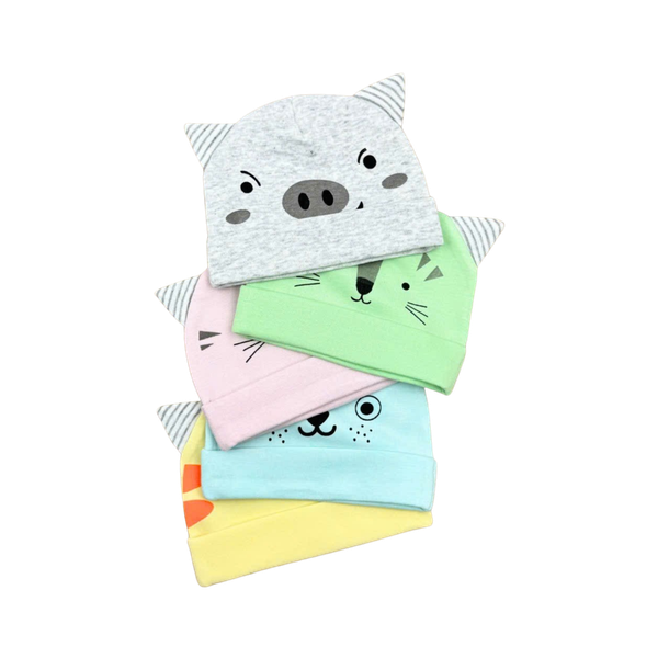 Nón baby màu in tai phối Fany (set 5, bán lẻ cái)