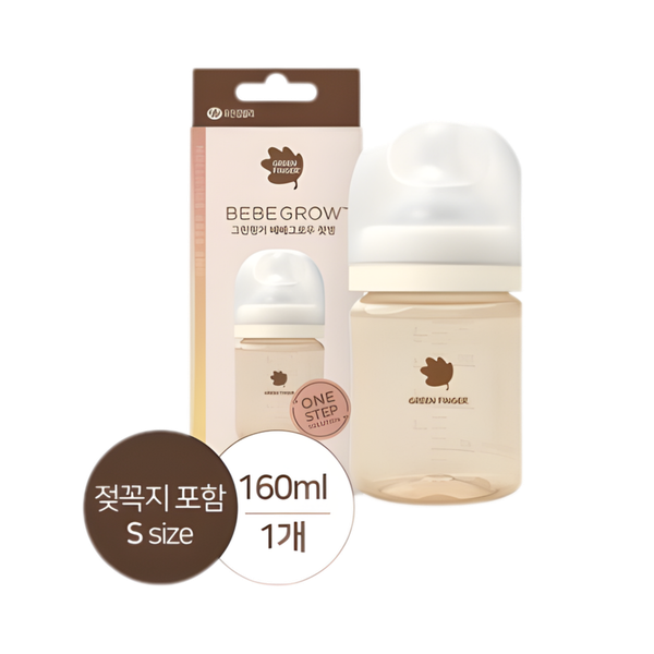 Bình sữa Greenfinger Bebegrow chất liệu nhựa PPSU màu kem 160ml