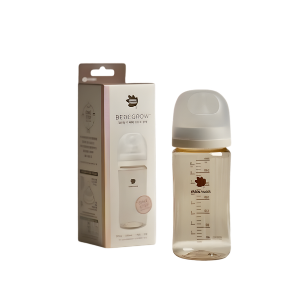 Bình sữa Greenfinger Bebegrow chất liệu nhựa PPSU màu kem 280ml