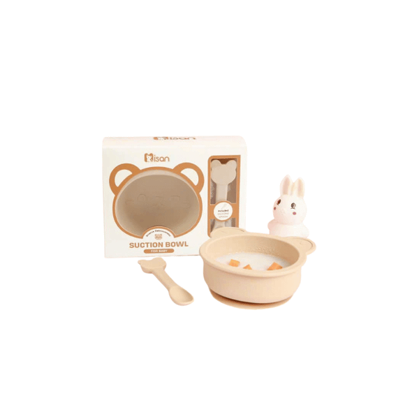 Bát gấu kèm thìa silicone Misan