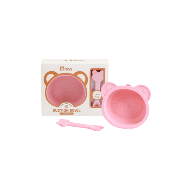 Bát gấu kèm thìa silicone Misan