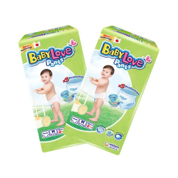 Combo 2 gói Tã quần BabyLove M-48 (6 - 11 kg)