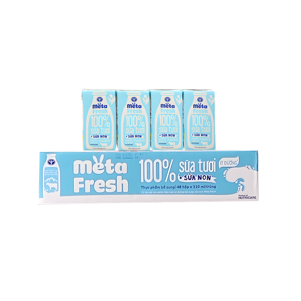 Sữa tươi ít đường bổ sung sữa non Meta Fresh 110ml (Nutricare)