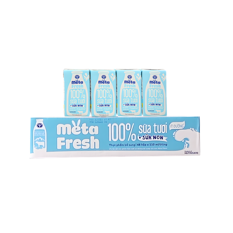 Sữa tươi ít đường bổ sung sữa non Meta Fresh 110ml (Nutricare)