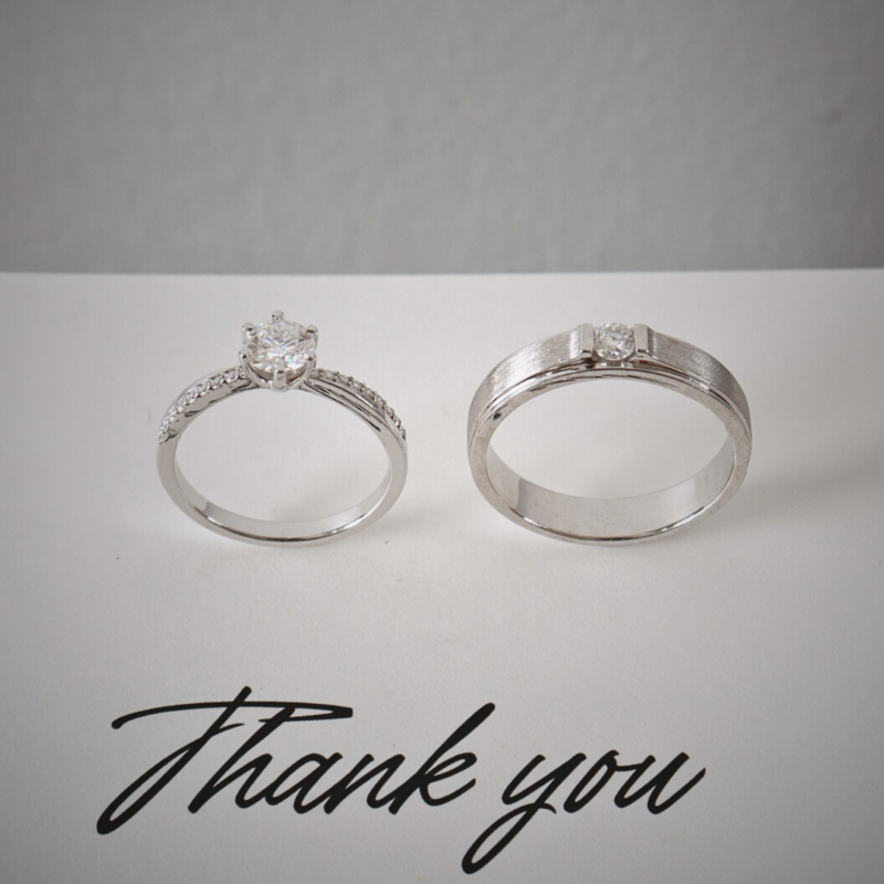  Alina Cặp nhẫn vàng trắng Moissanite CP-Alina-WG10 